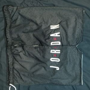 Black mesh jordan shorts